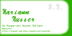 mariann nusser business card